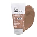 Raw Elements Tinted Daily Face Moisturizer All-Natural Mineral Sunscreen | Non-Nano Zinc Oxide, 95% Organic, Reef Safe, SPF 30, in Bio-Resin Tube