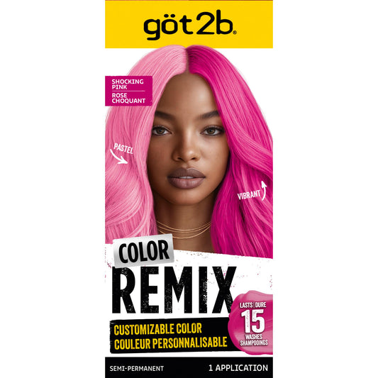 got2b Color Remix Semi-Permanent Hair Color, Shocking Pink 093, Customizable Temporary Hair Dye to Create A Vibrant or Pastel Shade, Easy At-Home Beauty & Personal Care Got2B