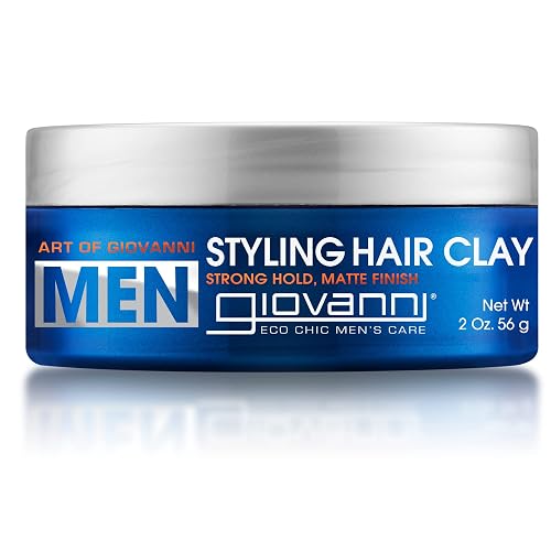 GIOVANNI Men Cedarwood Clay Hair Styling Paste - Strong Hold Matte Hair Formula for Men, Texturizing & Defining Hair Styling Paste for Sculpting