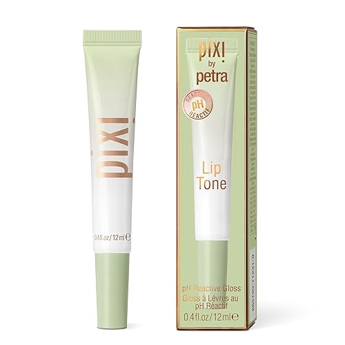 Pixi Beauty LipTone pH Reactive Lip Gloss in SnowPearl | Color Changing Tinted Lip Balm with Rosehip Oil & Shea Butter | Non-Sticky Mirror-Shine