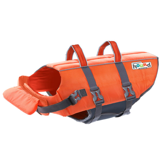 Outward Hound Granby Splash Dog Life Jacket - High Buoyancy Life Vest for Swimming & Boating, Water Safety, Large, Bright Orange