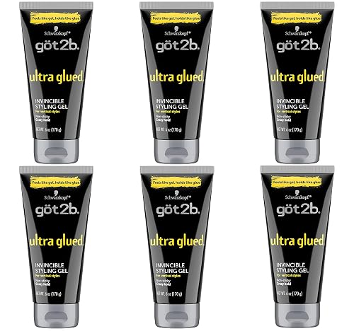 Got2b Ultra Glued Invincible Styling Gel, 6 oz (Pack of 6)