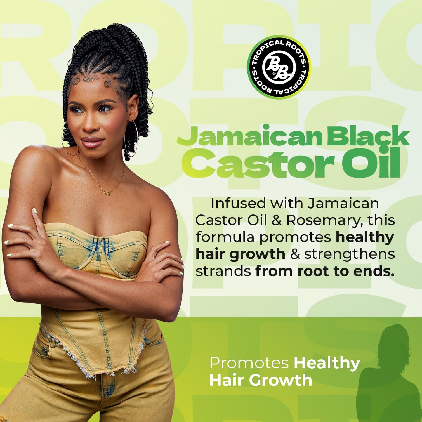 Bronner Brothers Tropical Roots Black Castor, OIL, Rosemary, 5 Fl Oz