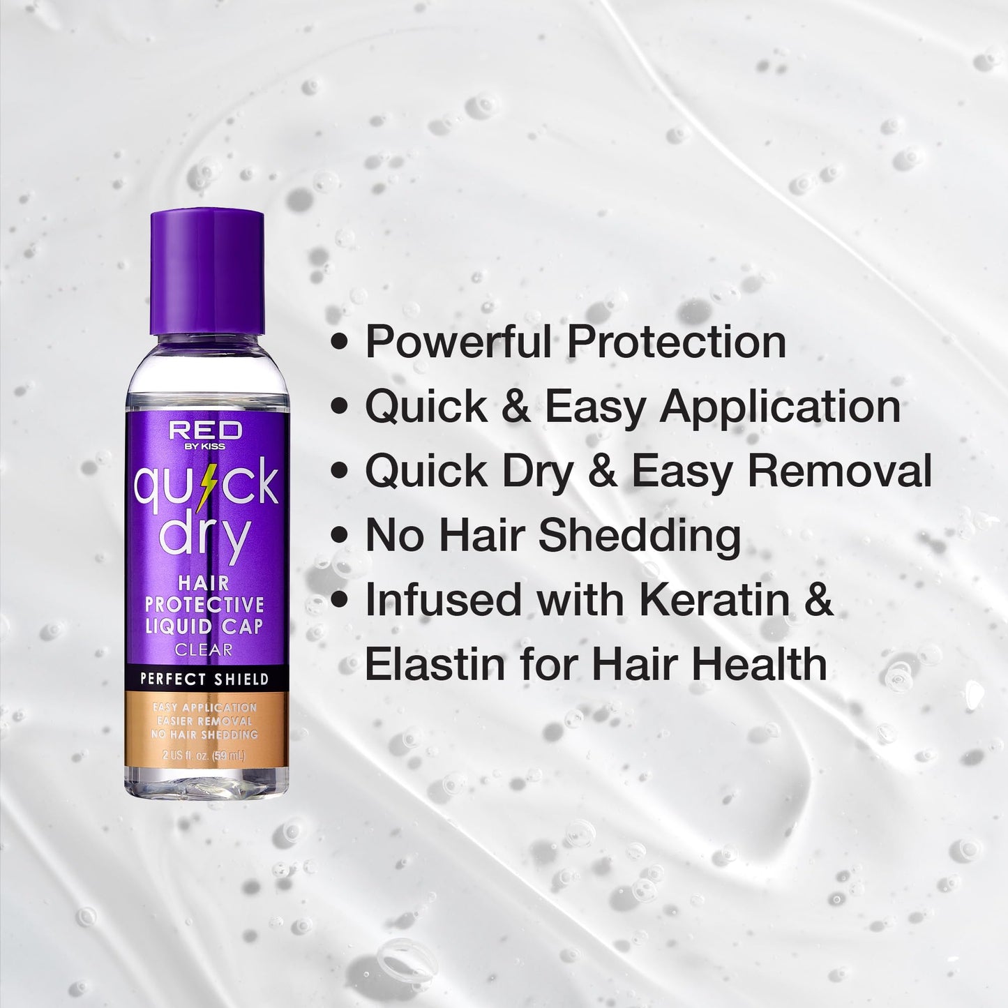 Red by Kiss Quick Dry Hair Protective Liquid Cap, Strong Lightweight Protection from Weaves Glue Damage, Fast Application, Quick Drying, & Easy