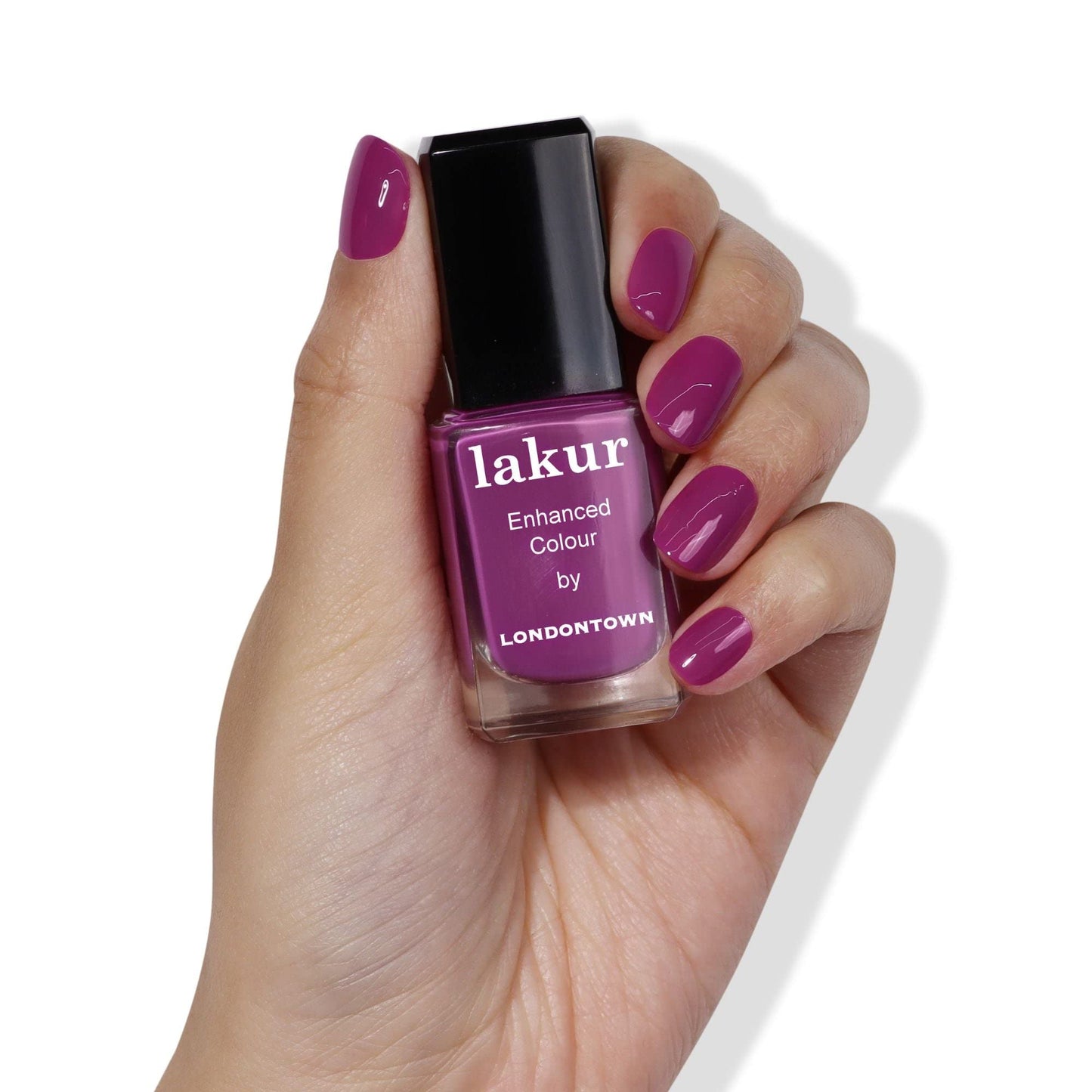 LONDONTOWN lakur Nail Polish - Chip-Resistant, Non-Toxic, Conditions & Hydrates Nails | Glossy Deep Ultraviolet Purple, Violet Hibiscus, .40 fl oz