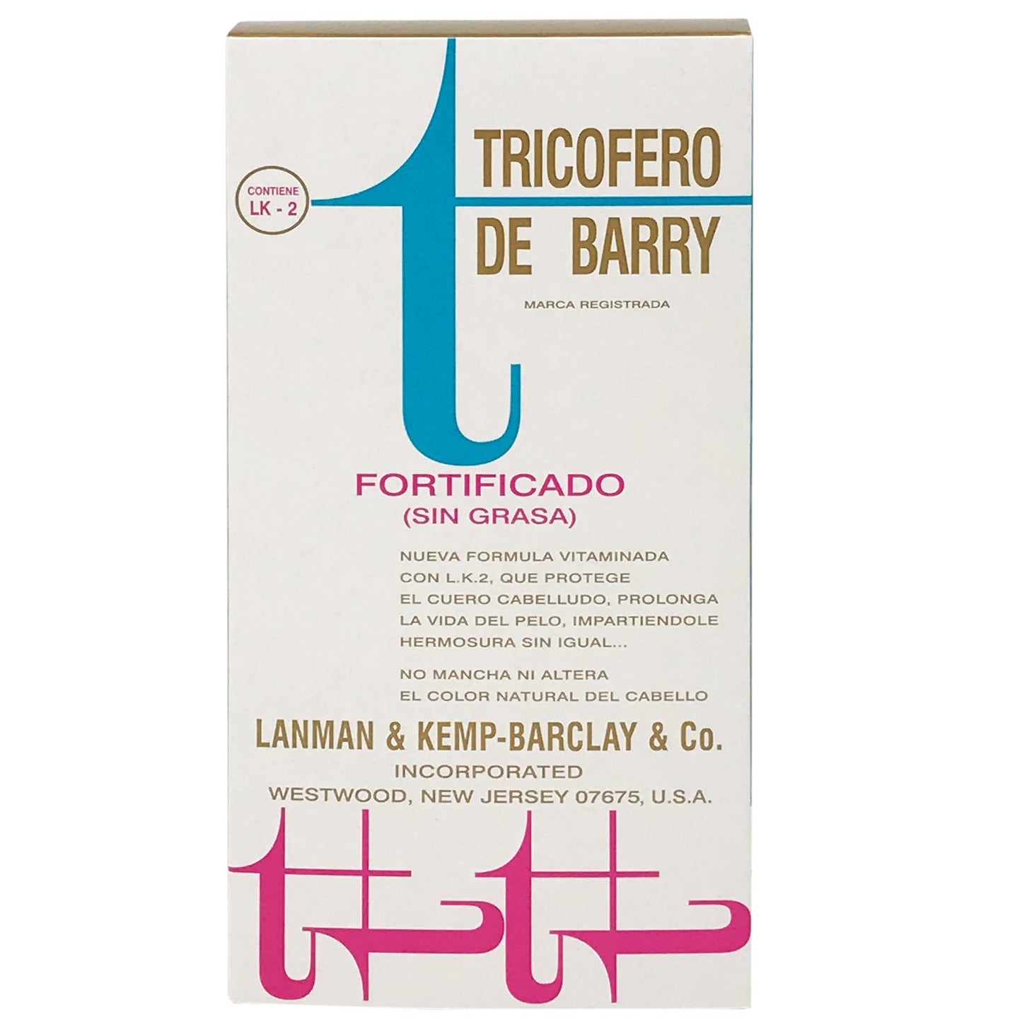 Lanman & Kemp-Barclay & Co Barry's Tricopherous Hair Greaseless 8oz