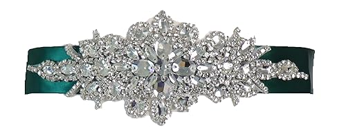 Ulalaza Women Prom Evening Dress Decorative Waistband Bridal Crystal Sashes Wedding Belt Sash with Rhinestones