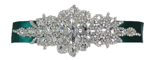 Ulalaza Women Prom Evening Dress Decorative Waistband Bridal Crystal Sashes Wedding Belt Sash with Rhinestones