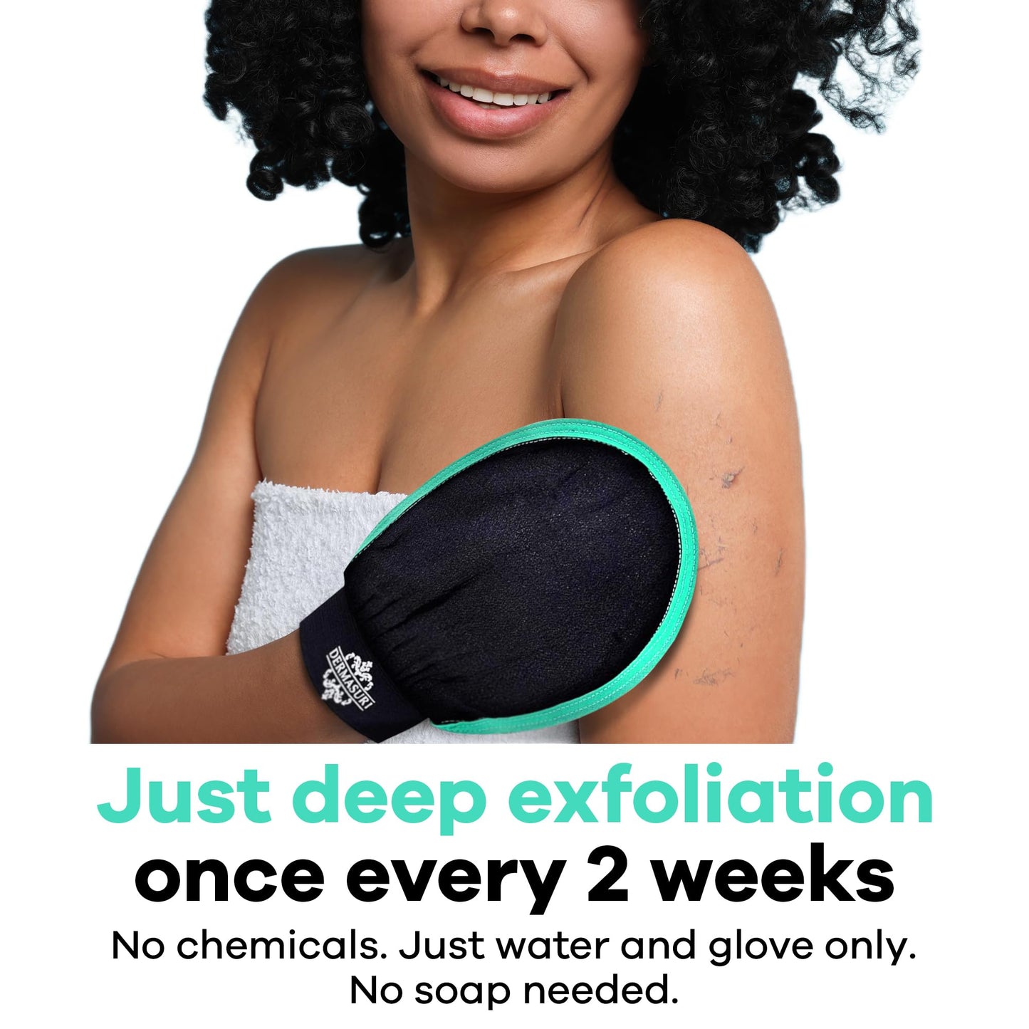 Dermasuri Deep Exfoliating Glove, Korean Body Scrubber Mitt for Dead Skin Removal, Polishing & Keratosis Pilaris Treatment, Shower Skincare, 1-Pack