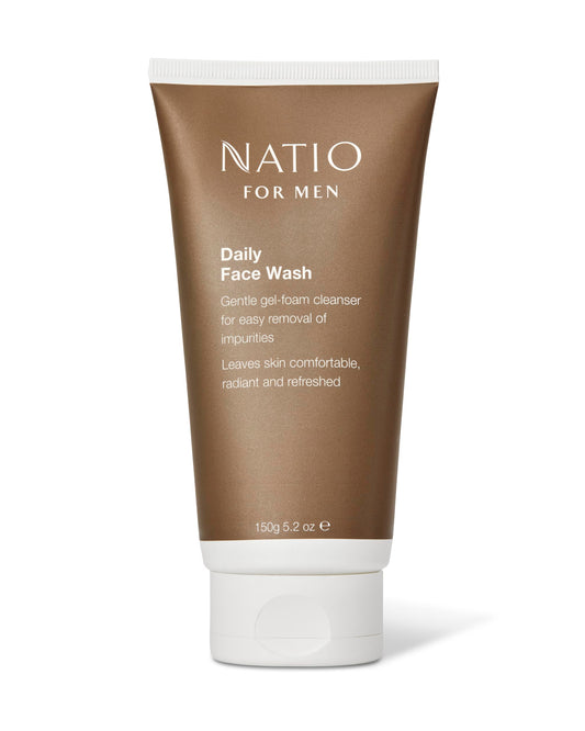 Natio Australia For Men Daily Face Wash, 5.2 ounce - Facial Cleanser - Lemon, Bergamot, Lavender-Face Wash for Men-Face Cleanser for All Skin Types