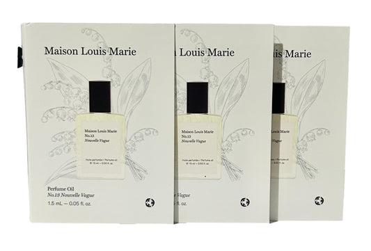 Maison Louis Marie UNISEX # 13 NOUVELLE VAGUE Sample Perfume OIL (SPLASH DAB SAMPLE) 1.5 ml / 0.05 oz - set of 3 - (8751) Beauty & Personal Care Maison Louis Marie