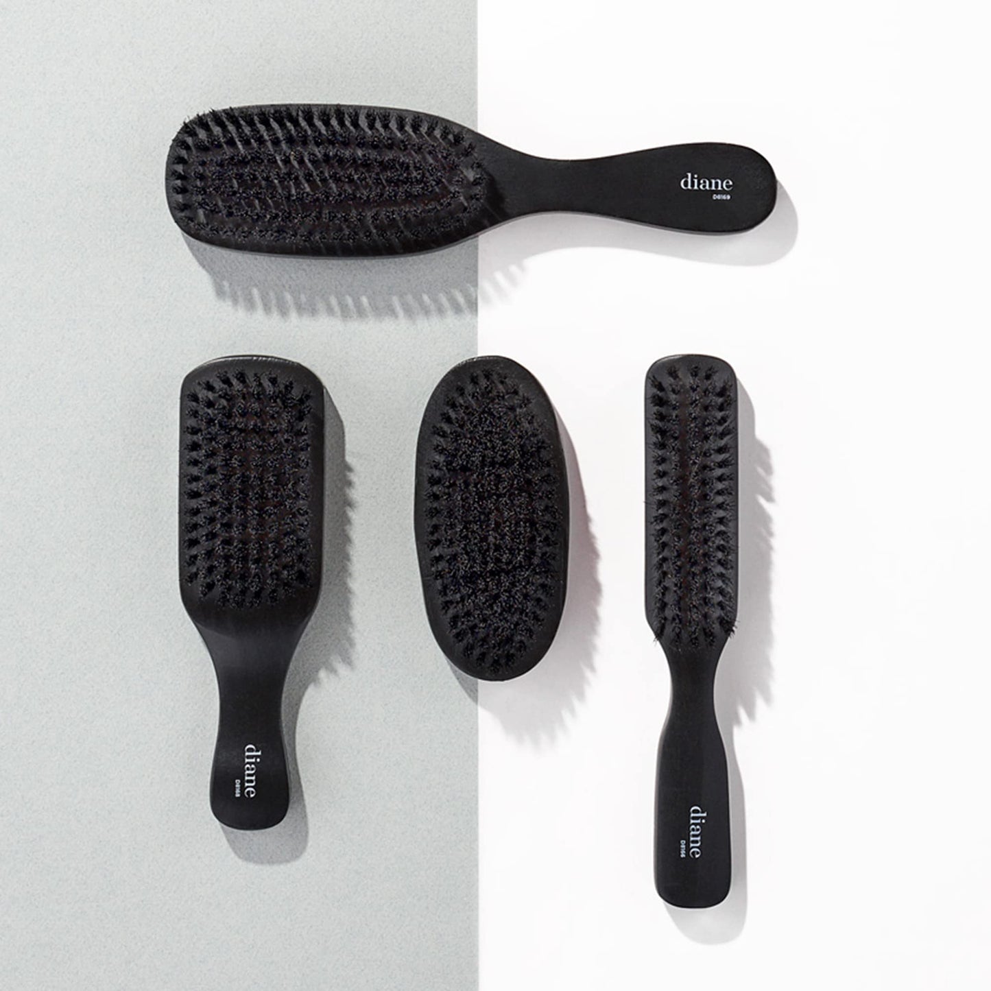 Diane 100% Boar Bristle Club Brush for Waves and Smoothing - Fine to Medium Hair Detangler for Men and Women, Shine Restorer, Soft on Scalp
