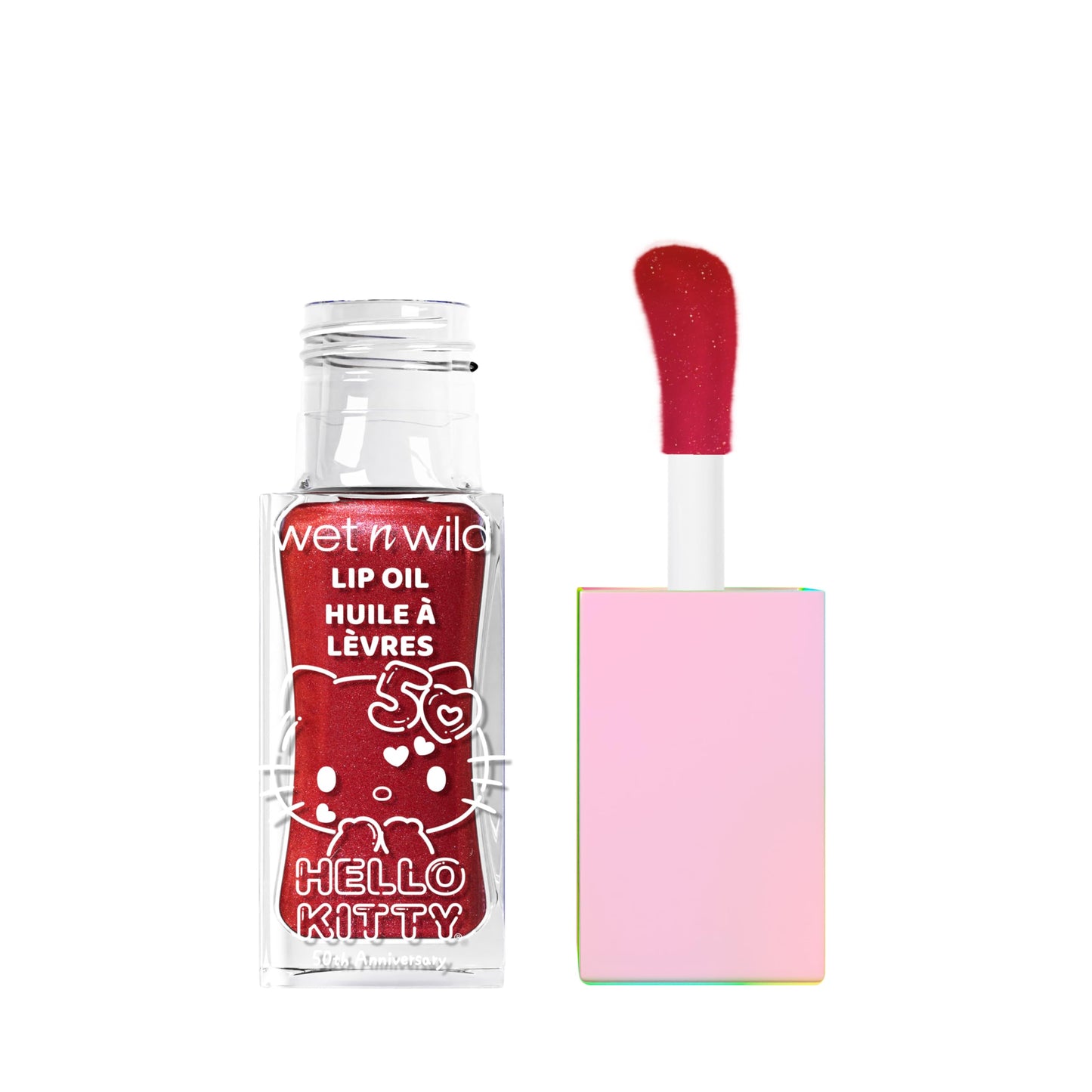 wet n wild Hello Kitty Glitter Lip Oil, New 10 Oil Infused Formula, Warm Apple Pie Lightly Scented, Sparkly Bold Colors, Cruelty-Free & Vegan - Magic
