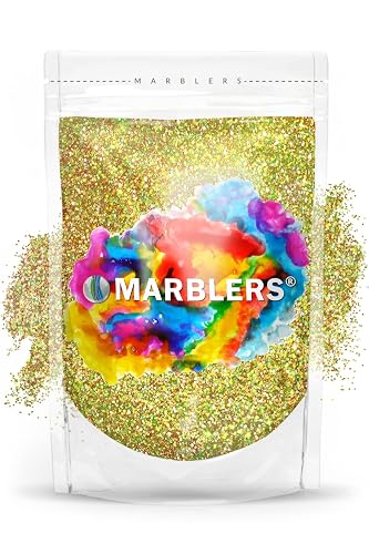 MARBLERS Holographic Glitter [Holo Olive Gold] 3oz (85g) | Fine | Non-Toxic, Vegan, Cruelty-Free | Face, Body, Eyeshadow, Hair, Festival, Party Makeup