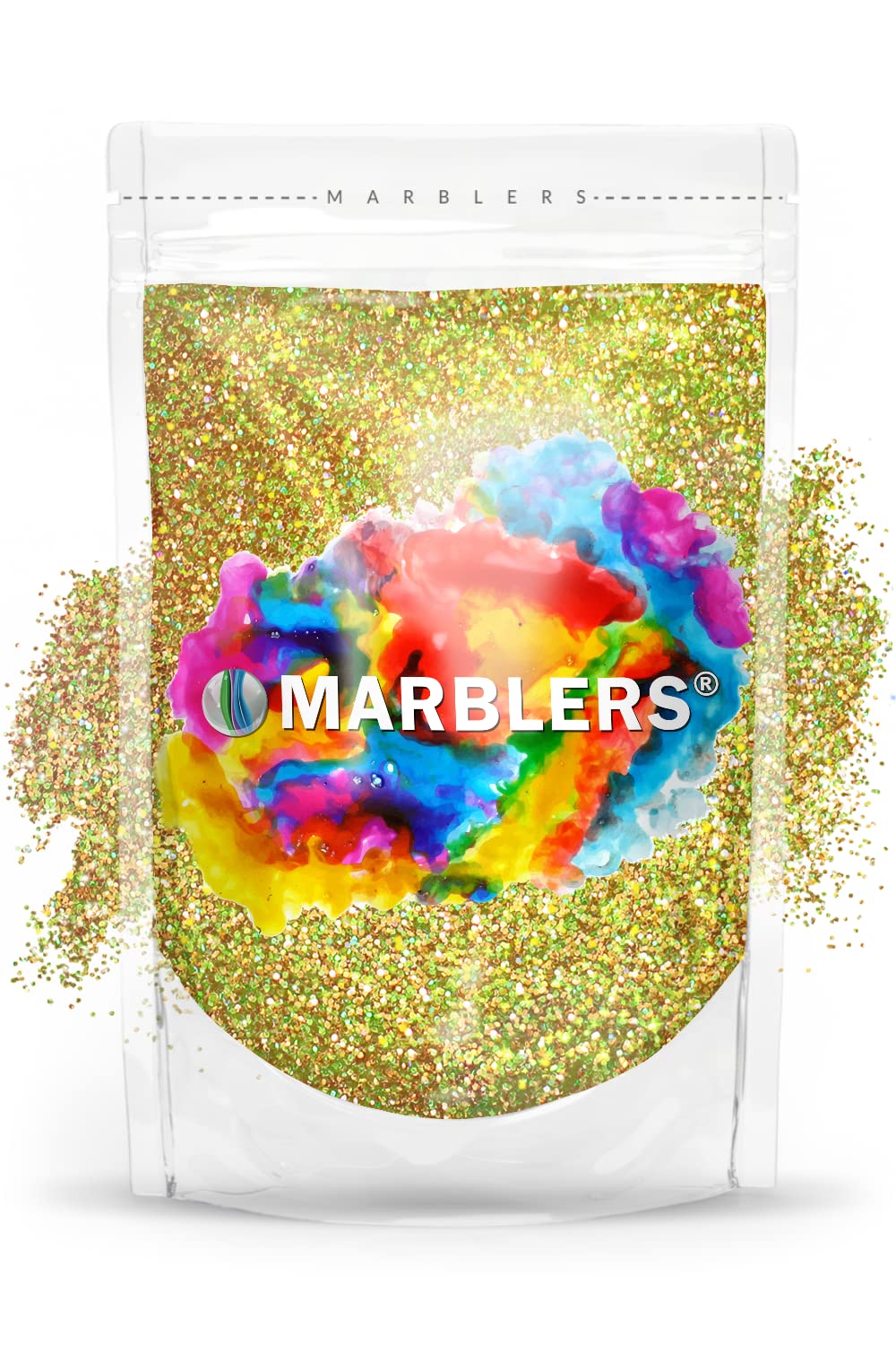MARBLERS Holographic Glitter [Holo Olive Gold] 3oz (85g) | Fine | Non-Toxic, Vegan, Cruelty-Free | Face, Body, Eyeshadow, Hair, Festival, Party Makeup