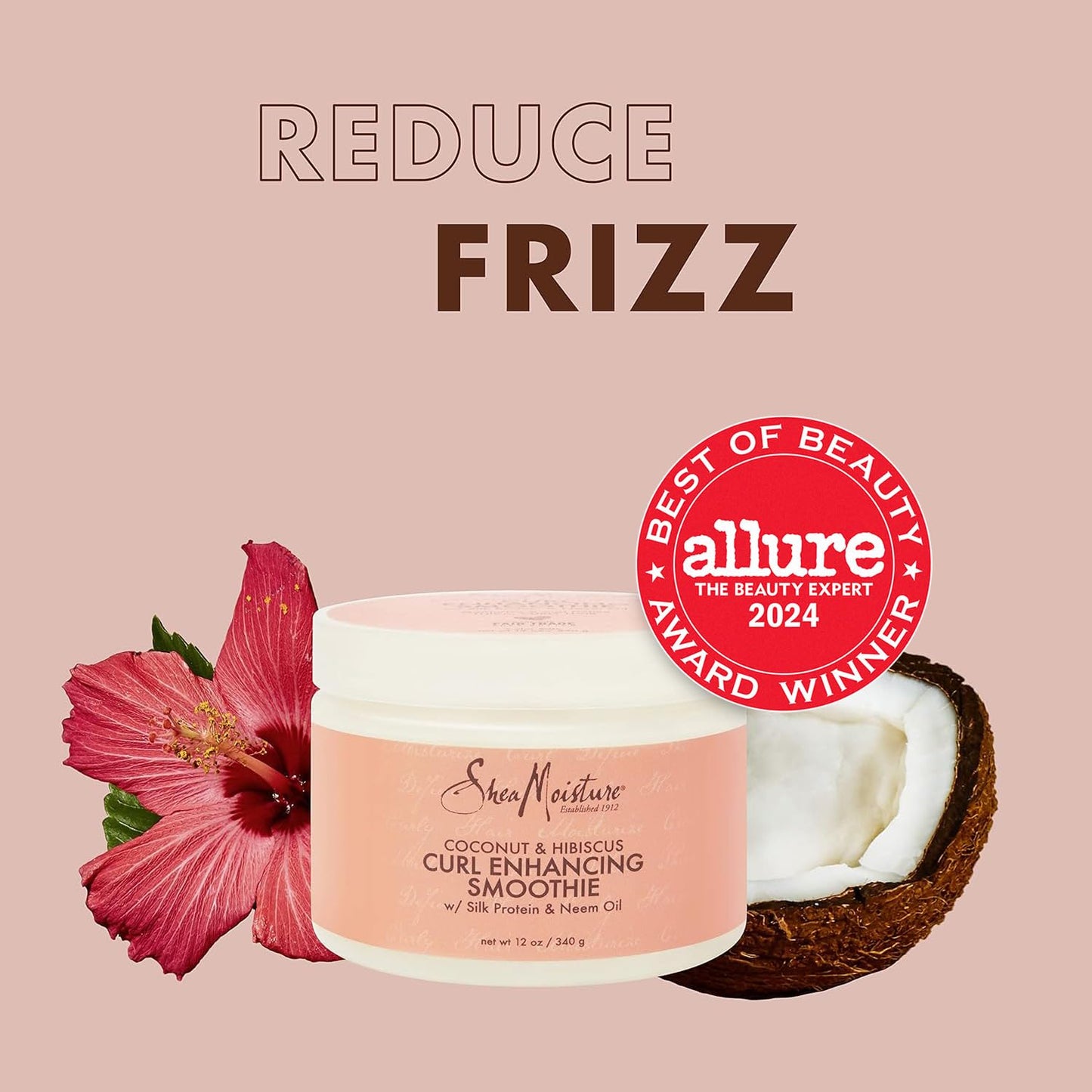 Shea Moisture Coconut & Hibiscus Curl Enhancing Smoothie 12 Oz, Pack of 2