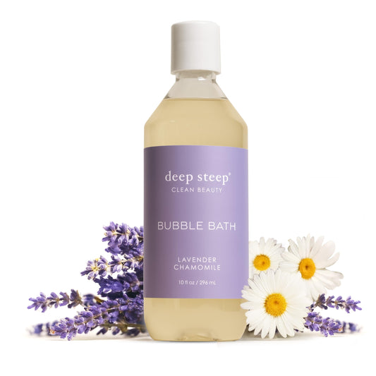 Deep Steep Bubble Bath, Lavender Chamomile, 10 oz - Soothing Soak with Shea Butter, Argan Oil, Aloe Vera & Coconut Oil - Vegan, Sulfate-Free Beauty and Personal Care Deep Steep