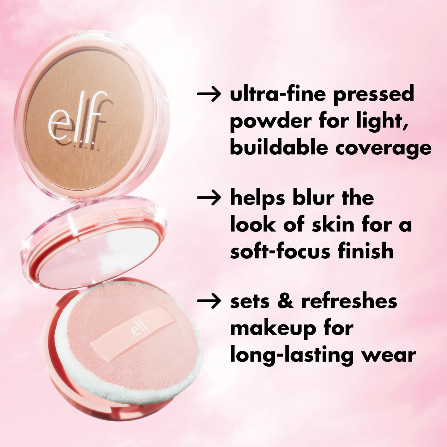 e.l.f. Halo Glow Powder Filter, Ultra-fine Finishing Powder, Smooths The Look of Pores & Fine Lines, Creates A Soft-Focus Glow, Vegan & Cruelty-Free