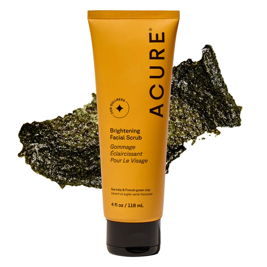 Acure Brightening Facial Scrub - Exfoliating Face Wash, Gentle Daily Scrubber & Exfoliator for Women & Men for Radiant Skin, Cleansing Wash with Sea