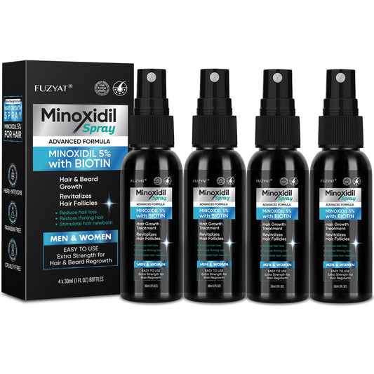 5% Minoxidil for Men Beard and Hair, Minoxidil for Women Hair Growth Spray with Biotin & Castor Oil, Strengthens Weak Roots, Repairs Thinning Hair Beauty and Personal Care FUZYAT Default Title