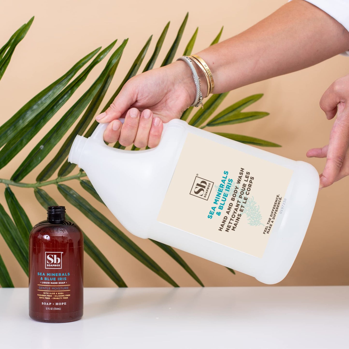 Soapbox Liquid Hand Soap & Body Wash, Sea Minerals & Blue Iris - Gentle, Moisturizing Hand & Body Cleanser, Vegan, Cruelty Free Hand Soap Refill