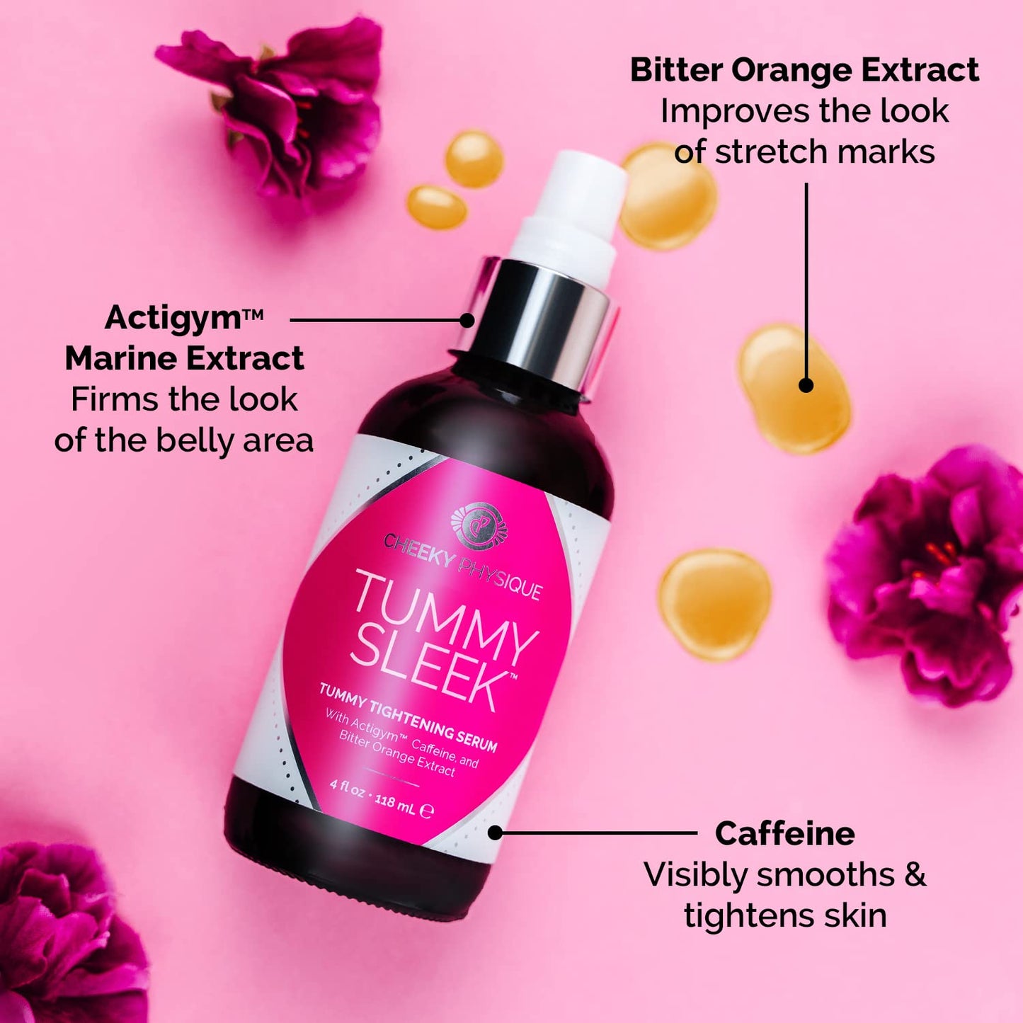 Tummy Sleek Stomach Firming Cream - Skin Tightening Serum for Belly - Helps to Improve the Appearance of Loose Skin and Cellulite on the Abdomen Beauty & Personal Care Cheeky Physique