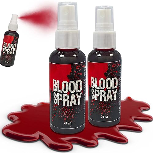 2 Pcs Fake Blood Spray,2.46 oz Fake Blood Makeup,Halloween Liquid Fake Blood Washable Splatter Sfx Makeup Kit,Suitable for Clothes Zombie Vampire