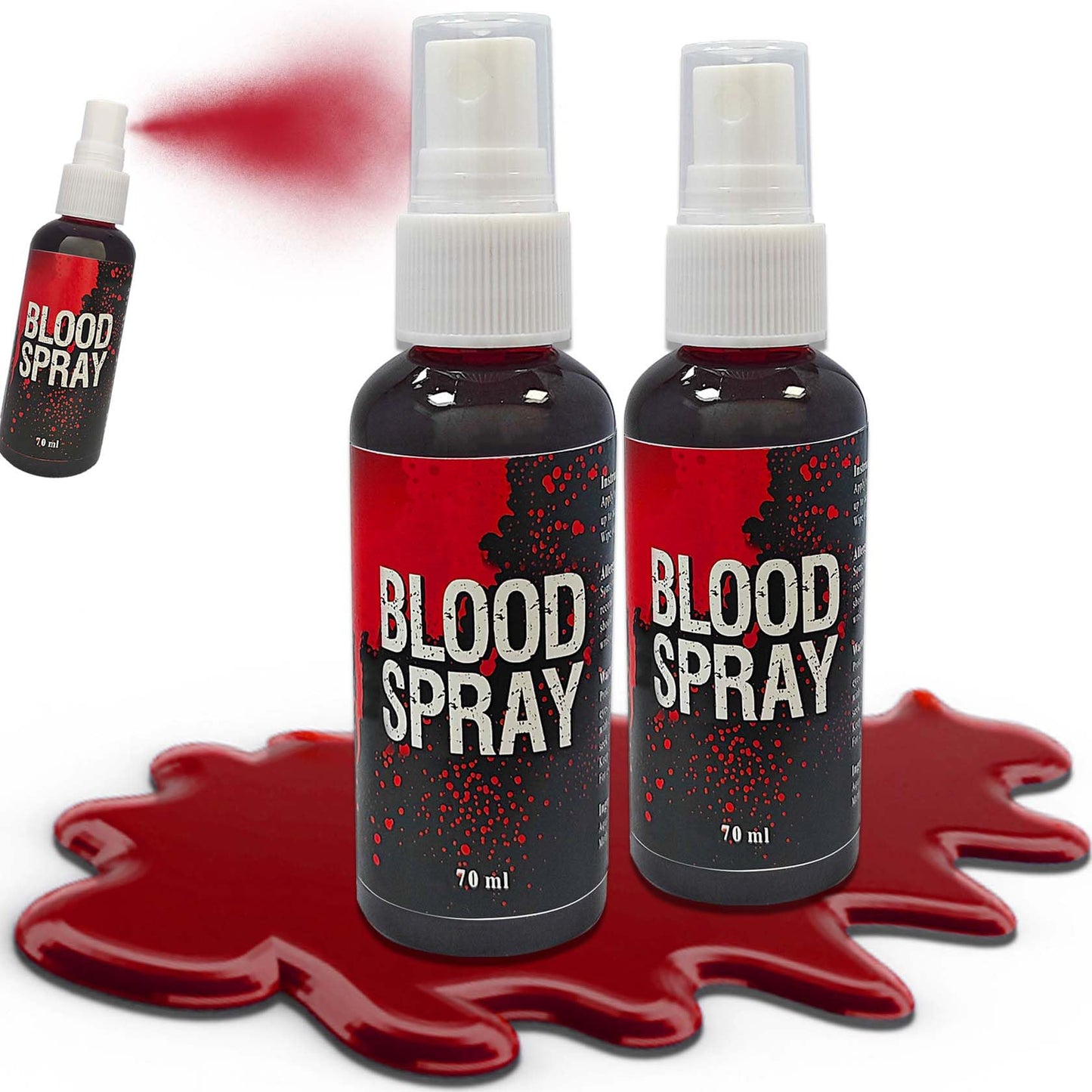 2 Pcs Fake Blood Spray,2.46 oz Fake Blood Makeup,Halloween Liquid Fake Blood Washable Splatter Sfx Makeup Kit,Suitable for Clothes Zombie Vampire