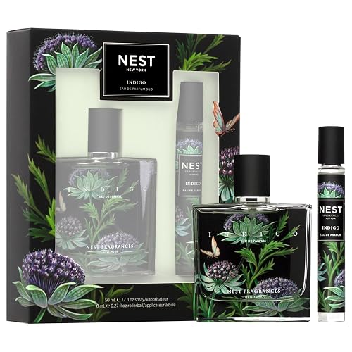 NEST New York Indigo Fine Fragrance, Eau de Parfum Set (1.7fl oz/50ml+ 0.27fl oz/8ml) Beauty & Personal Care NEST New York