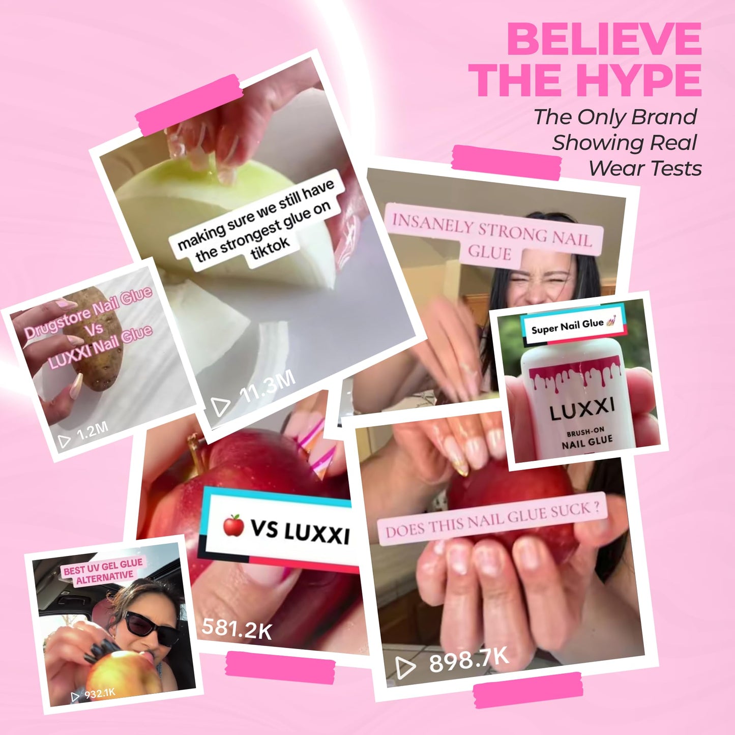 LUXXI Brush On Nail Glue for Press On Nails - Precision Applicator, Quick Air Dry Adhesive for Nail Tips, Artificial & Acrylic, Long Wear Hold, No Uv Beauty and Personal Care LUXXI