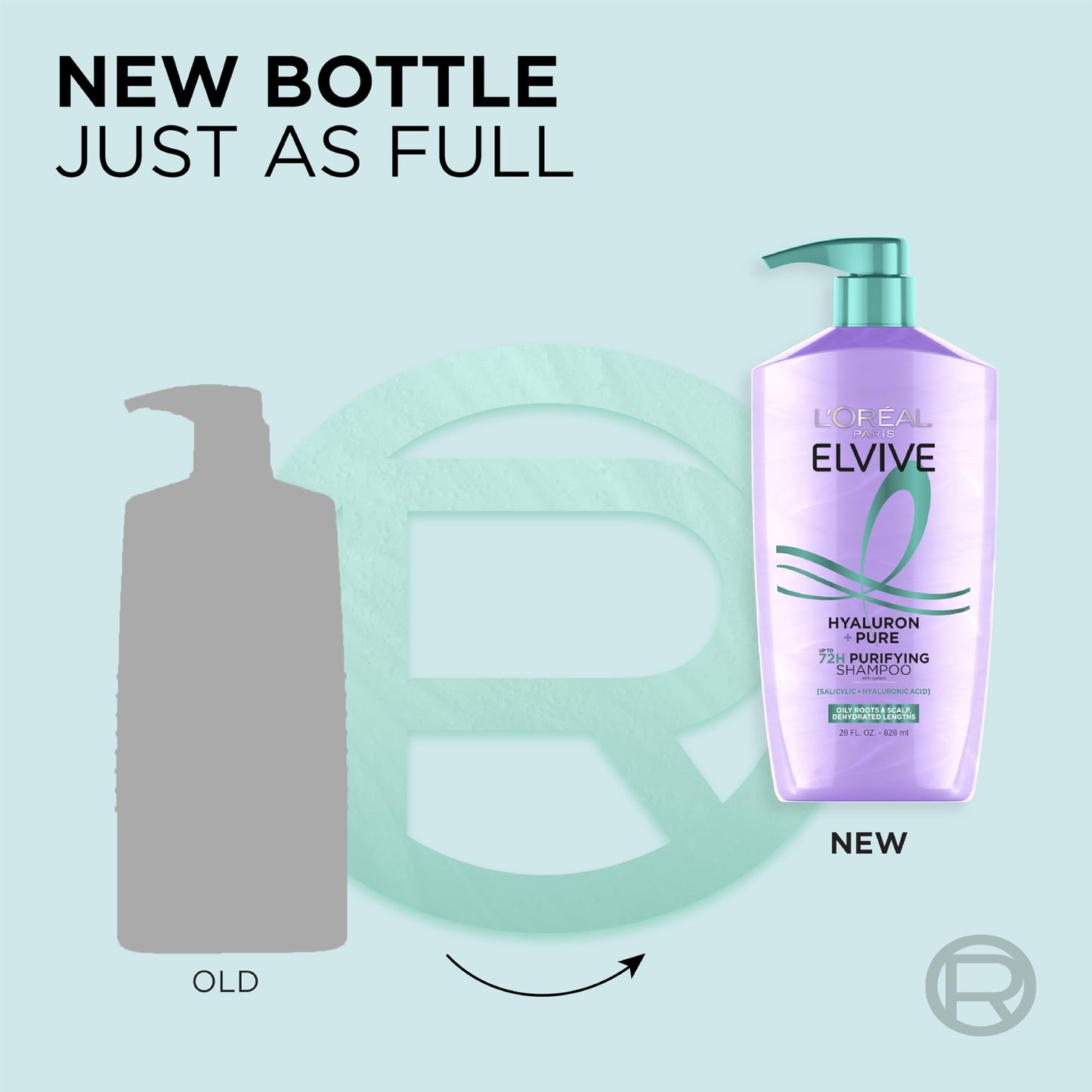 L'Oreal Paris Elvive Hyaluron + Pure Shampoo and Conditioner Set, Clarifying Shampoo and Rehydrating Conditioner with Salicylic Acid and Hyaluronic