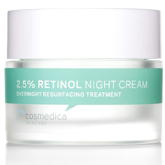 Cosmedica Skincare Retinol Night Cream - Daily Moisturizing Facial Lotion Night Cream. The best Retinol Cream with Vit A and Hyaluronic Acid to target