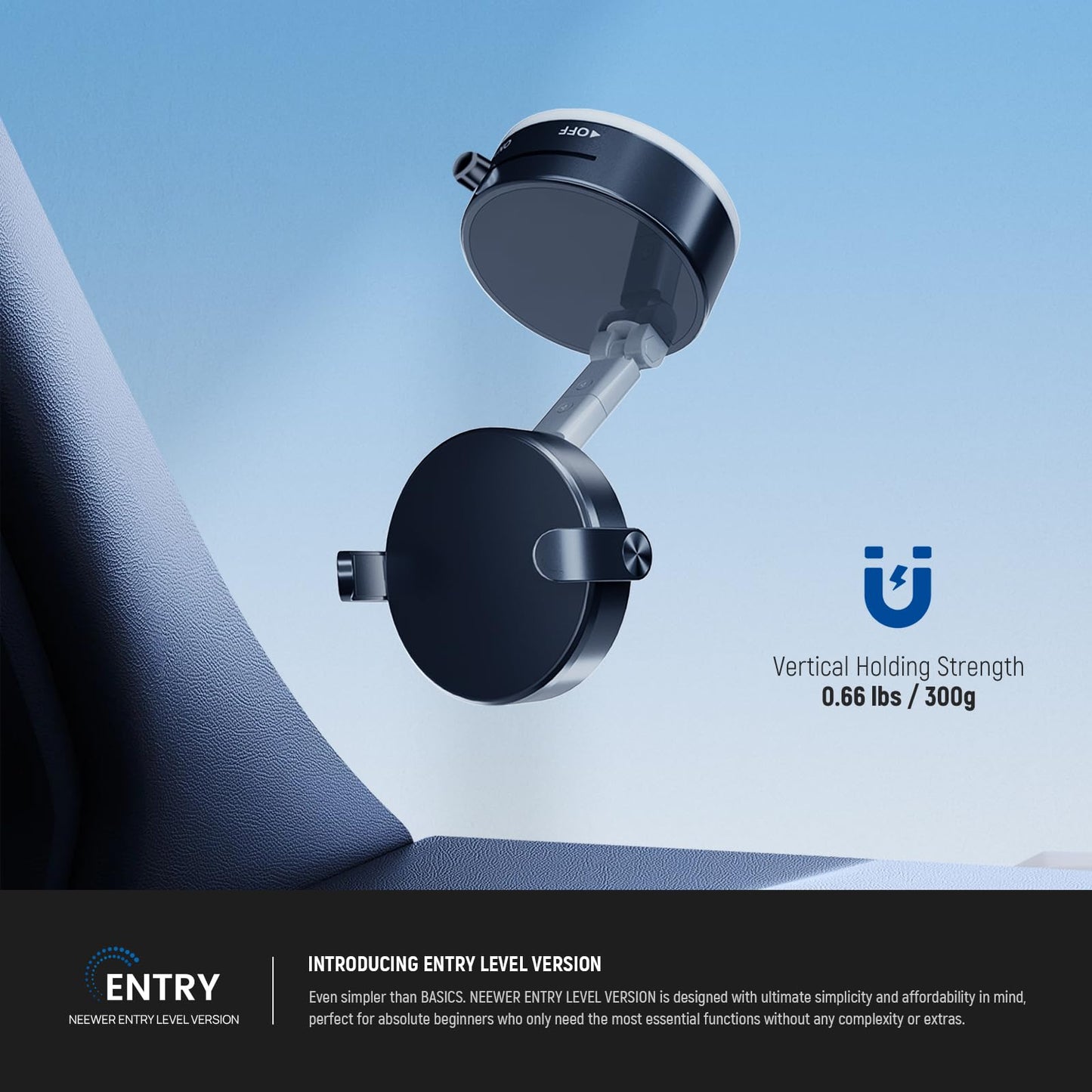 NEEWER ENTRY LEVEL VERSION Magnetic Cell Phone Holder Mount Stand Foldable with Vacuum Suction Cup for Your Car Windshield Dash Gym, 360 Rotating…