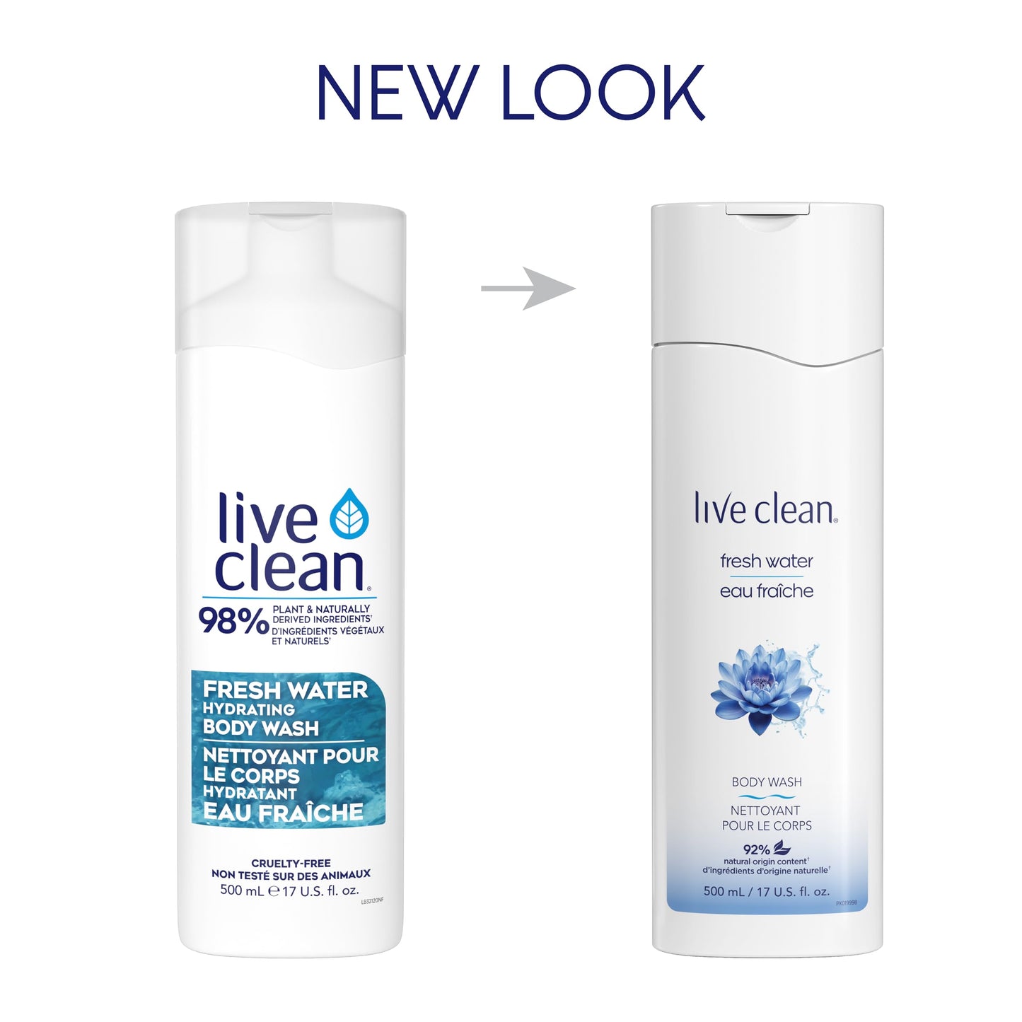 Live Clean Body Wash, Hydrating Fresh Water, 17 Oz