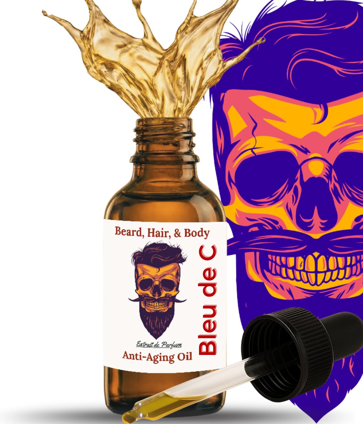 Frank SCENTS 2oz Bleu DE C - Scented Beard Oils For All Men, Beard Growth and Conditioner - Dry Flaky Dandruff skin - Oily Skin - 11 Natural Beauty and Personal Care Frank SCENTS