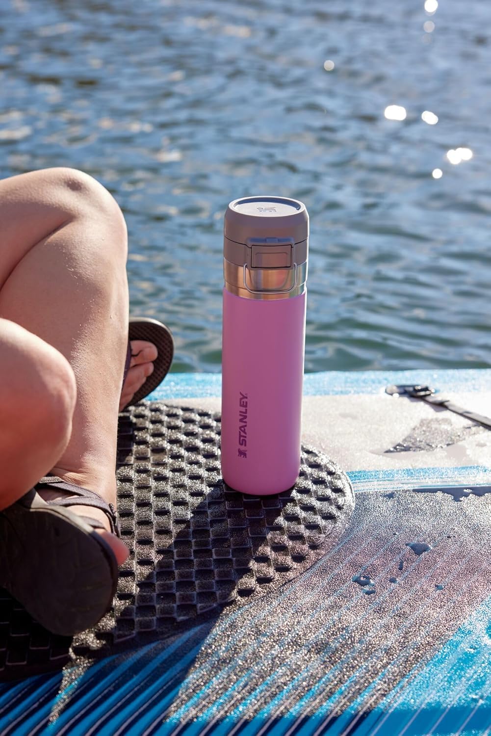 Stanley Quick Flip GO Water Bottle 24 oz | Push Button Lid | Leakproof and Packable for Travel and Sports | Insulated Stainless Steel | BPA-Free