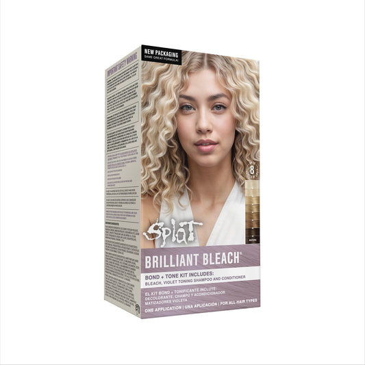 Splat Brilliant Bleach Kit, 1 Application, Includes Oxide, Bleach, Purple Toning Shampoo & Purple Toning Conditioner, Hair Bleach Kit Lifts up to 8