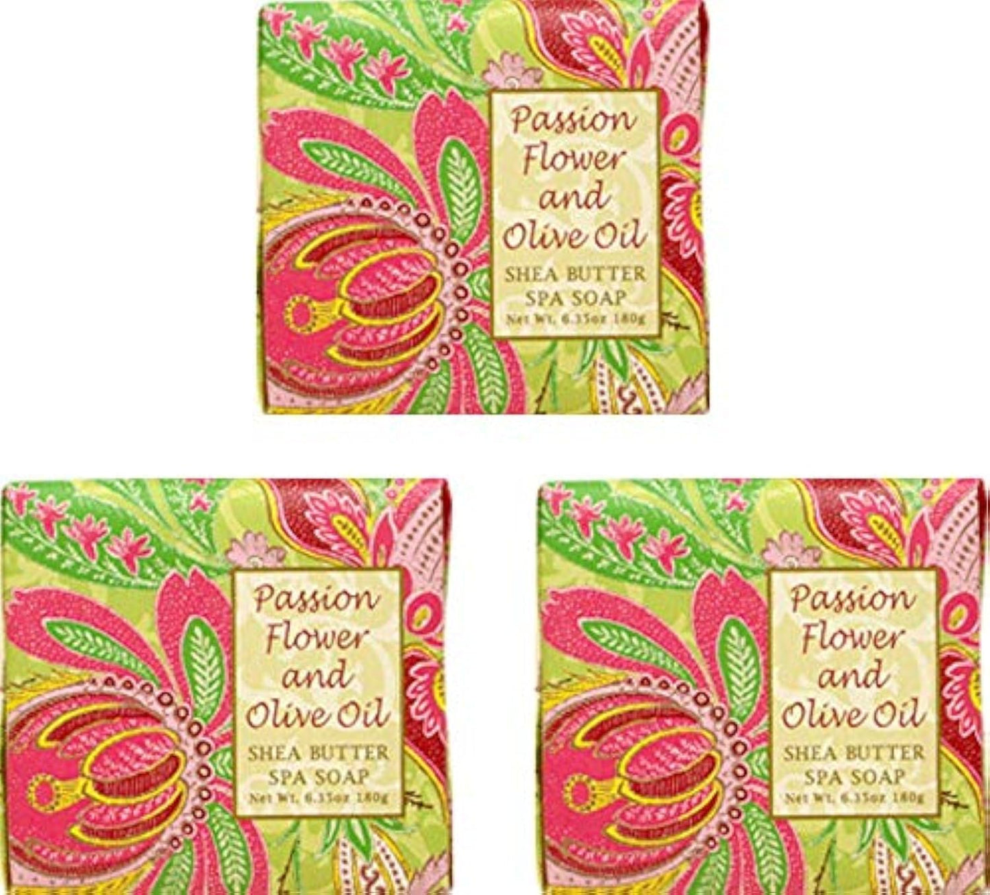 Greenwich Bay Cleansing Spa Soap, Shea Butter, and Cocoa Butter. No Parabens, No Sulfates 6.35 Oz. (3 Pack) … (Passion Flower)
