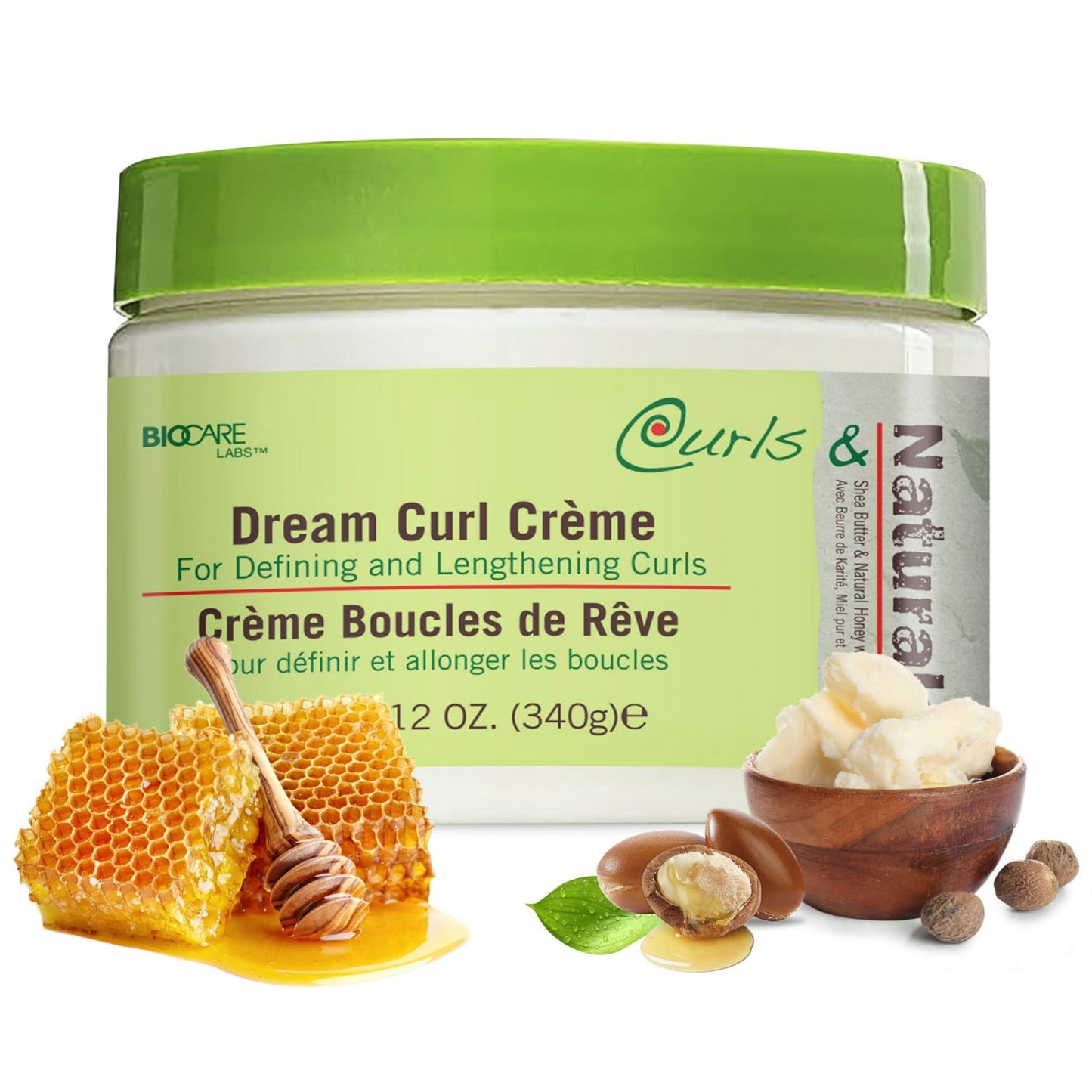 Curls & Naturals Dream Curl Cream with Shea Butter, Natural Honey, Castor Oil and Moroccan Argan Oil | Hydrating Cream that Defines and Lengthens