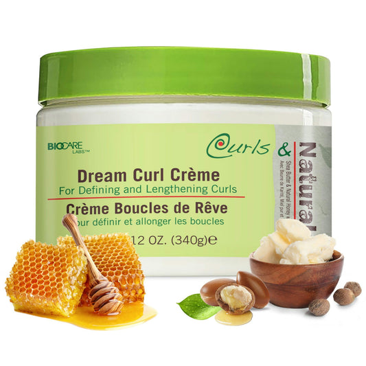 Curls & Naturals Dream Curl Cream with Shea Butter, Natural Honey, Castor Oil and Moroccan Argan Oil | Hydrating Cream that Defines and Lengthens