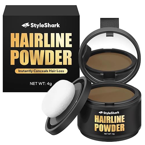 StyleShark Hairline Powder for Men & Women - Stain-Proof Root Touch Up, Quick Cover for Thinning Hair, Sweatproof Powder (Blonde)