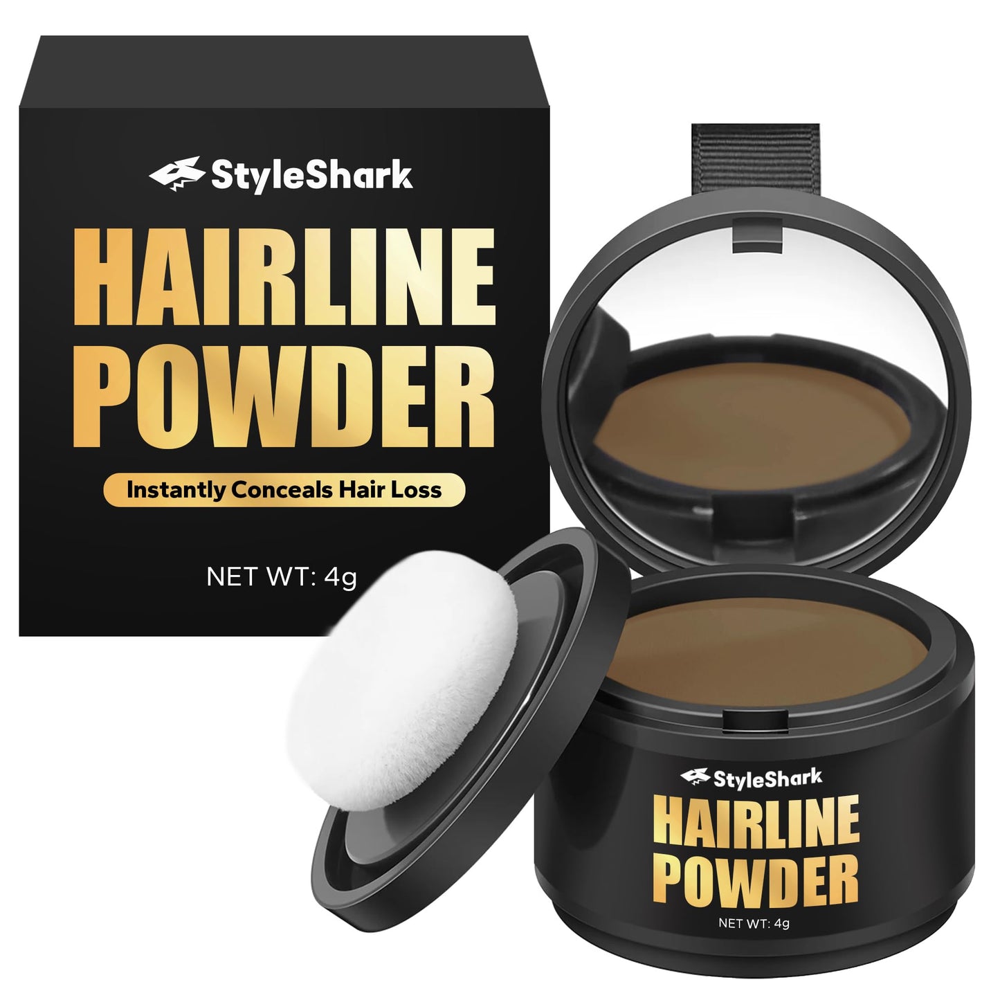 StyleShark Hairline Powder for Men & Women - Stain-Proof Root Touch Up, Quick Cover for Thinning Hair, Sweatproof Powder (Blonde)