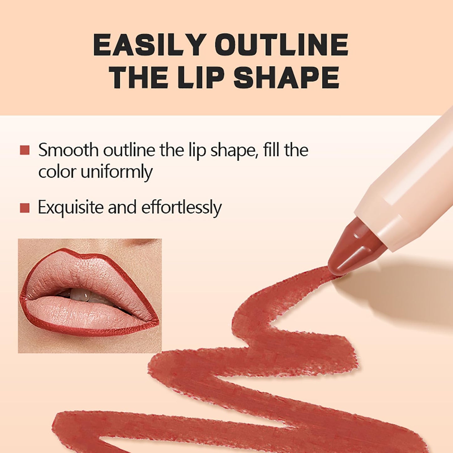 Easilydays Creamy Matte Lip Liner - Ultra Matte Lip Color, Full Coverage High Pigment, Waterproof Longlasting Lip Crayon Shaped for Women (#02)