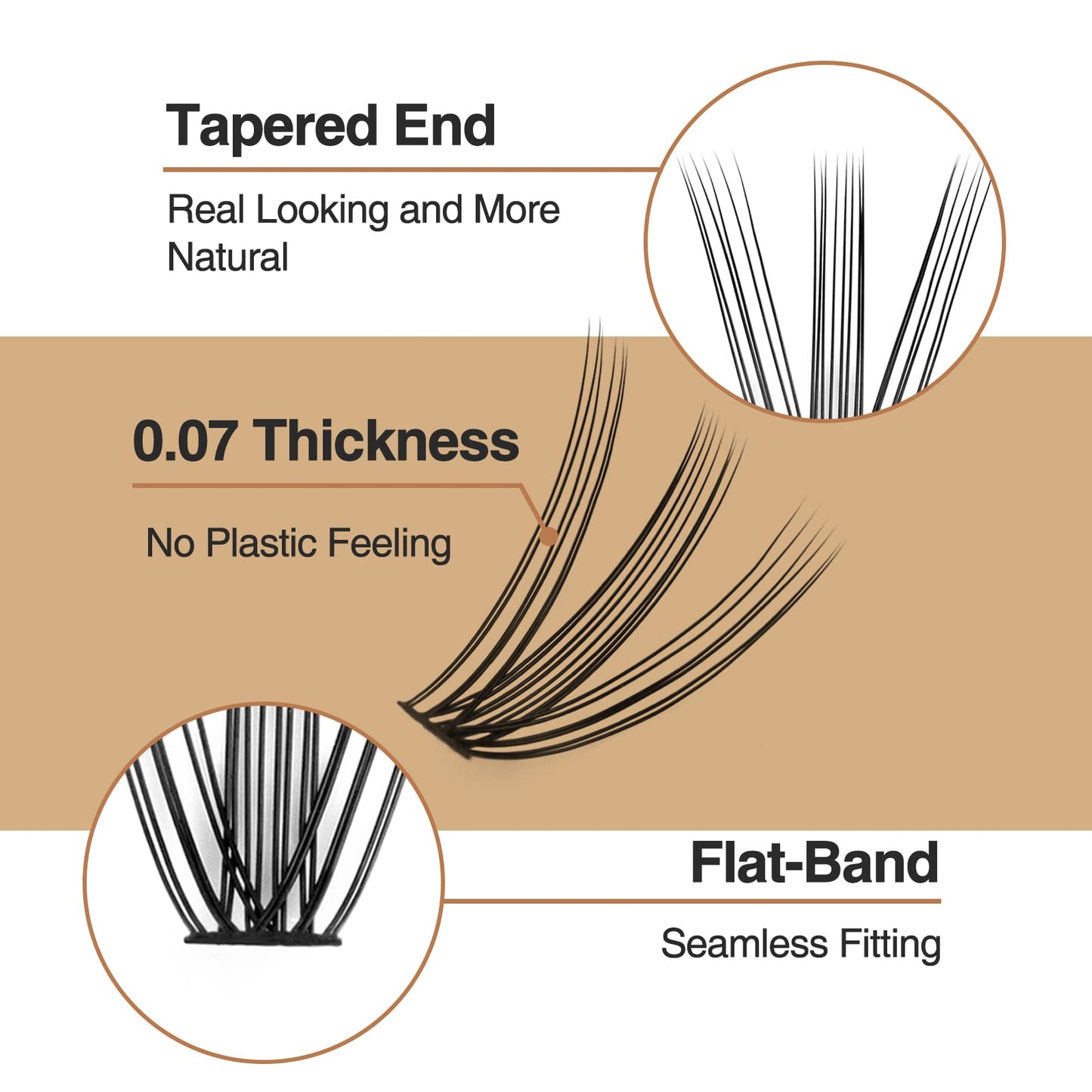 FinyDreamy 240pcs Individual Lash Extensions, 20D Lash Clusters Volume Mix Pack, 10-14mm Mix Lengths C Curl 0.07mm Thickness Professional Individual