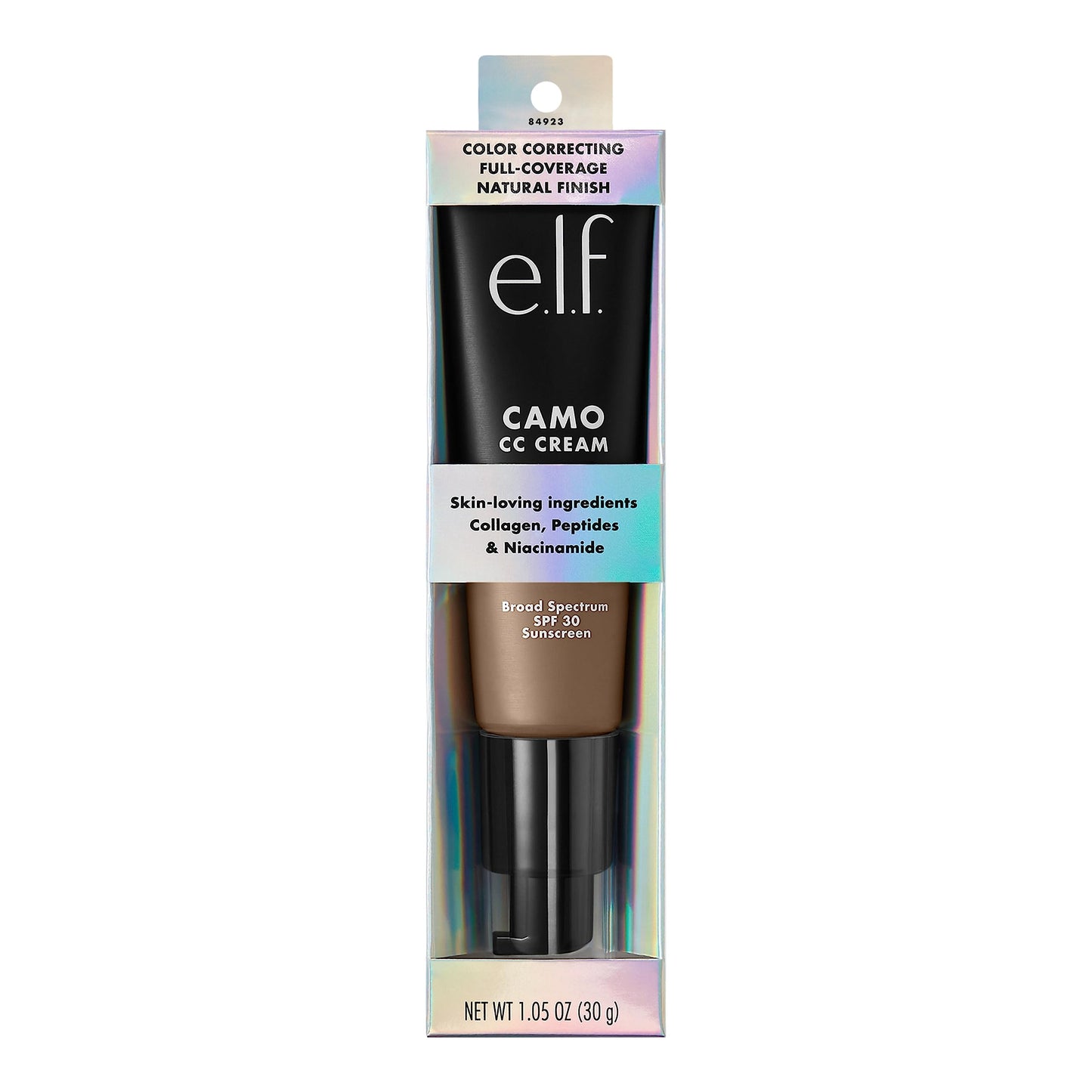 e.l.f. Camo CC Cream, SPF 30 Color-Correcting Medium-To-Full Coverage Face Foundation, Delivers An Airbrushed Finish, Vegan & Cruelty-Free, Tan 450 N