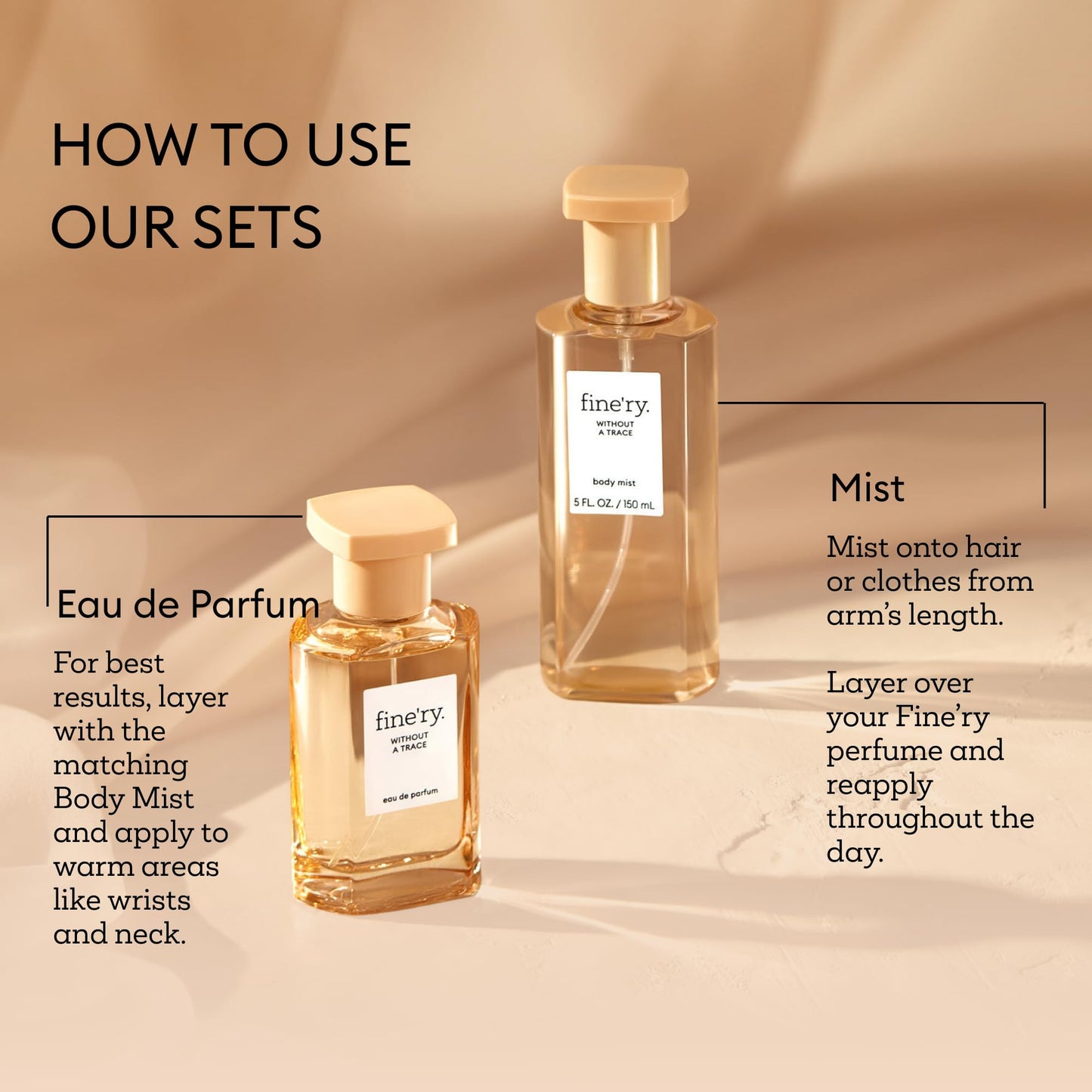 Fine'ry Without A Trace Eau De Parfum & Body Mist Gift Set | Clean & Fresh Notes Of Neroli, Cedarwood & Suede Musk | Fine Mist Spray & Perfume Beauty & Personal Care Fine'ry