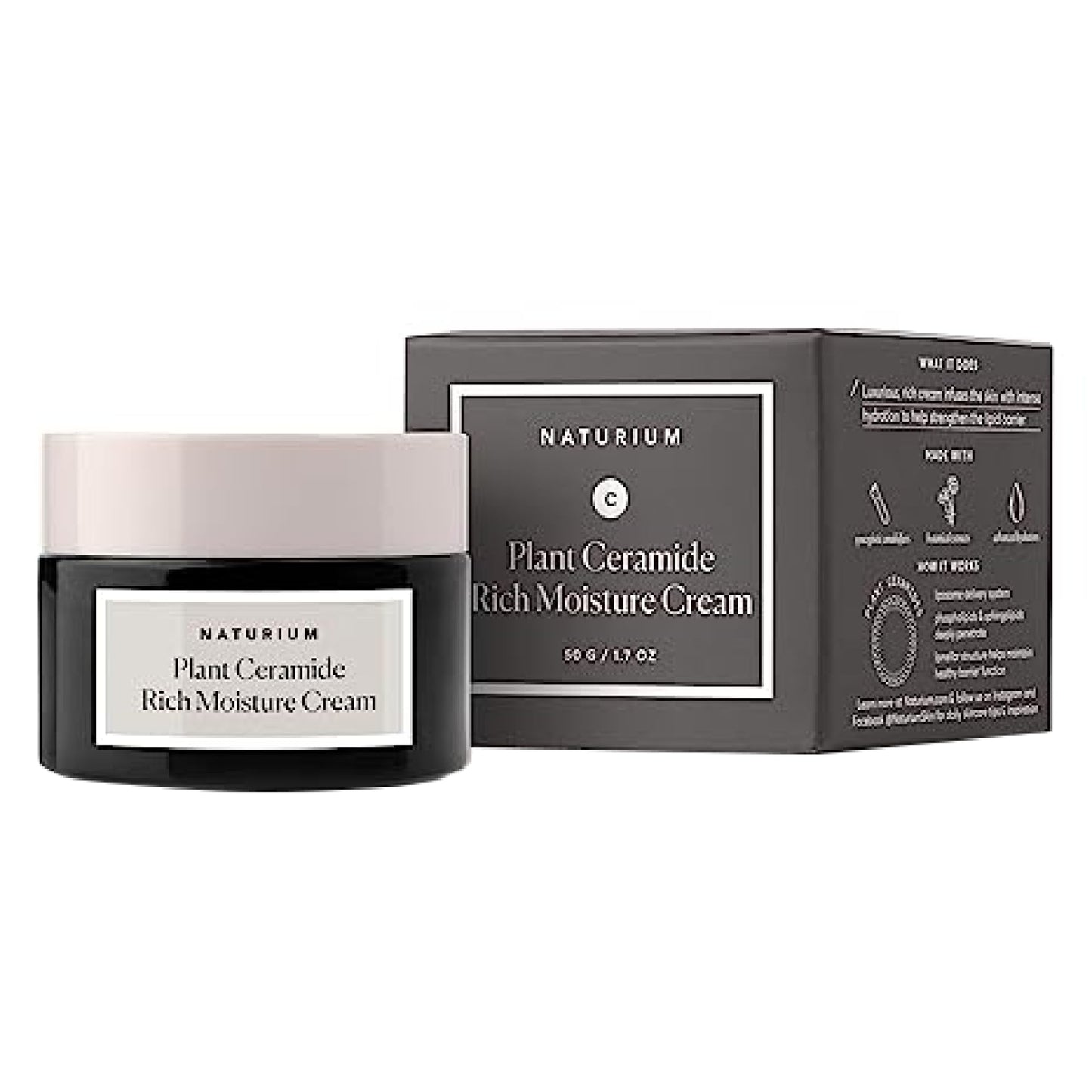 Naturium Plant Ceramide Rich Moisture Cream, Hydrating & Anti-Aging Skincare, 1.7 oz