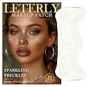 Leterly 24 Pcs Glitter Freckles Face Tattoo,Gold Face Glitter Makeup Patches Cute Sparkle Freckles Patches Waterproof Makeup Speckles for Face