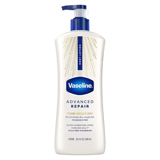 Vaseline Advanced Repair Body Lotion Advanced Repair Unscented for Dry Skin Lotion Made with Ultra-Hydrating Lipids and Vaseline Jelly That Repairs