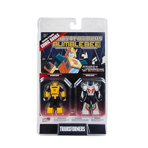 McFarlane Toys - Transformers Page Punchers 2pk Bumblebee and Wheeljack 3in Action Figures with 2 Comics